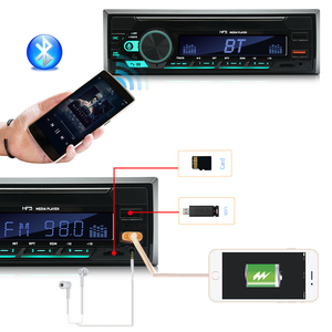 Radio Estéreo para Auto de Un Solo DIN, Transmisor FM, 2 USB de Carga Rápida, 7 Colores RGB, BT, AUX, Reproductor de <span class=keywords><strong>MP3</strong></span> para Auto - Product Image 4