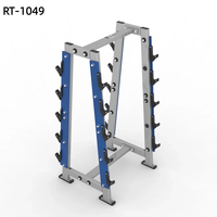 Support de rangement horizontal robuste pour haltères, capacité 10 barres, usage commercial