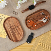 Plateau de service ovale en bois massif entièrement personnalisable, style japonais, gravé au laser, vaisselle multifonctionnelle, plateau à collations, fruits secs, bijoux