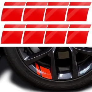 공장 사용자 정의 로고 반사 자동차 휠 림 데칼 해시 비닐 줄무늬 18 " - 21" 바퀴 안전 장식 스티커