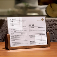 Porte-cartes en bois Porte-menu de table Porte-affiche acrylique Base en bois Produits en bois personnalisés