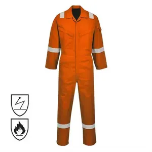 EN11612 NFPA2112 PPE Factory Oil Gas Field Safety Suit Coverall Overall Flame Resistant Clothing Hi Vis FR Anti Static Workwear