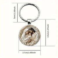 Pendentif religieux en métal, petit cadeau, impression UV, thème catholique, Notre-Dame de Jésus, porte-clés