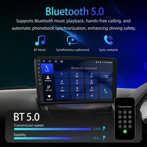 Autoradio tactile sans fil 9 pouces avec CarPlay, Android Auto, GPS et Bluetooth pour Peugeot 207 207CC 2006-2015 - Product Image 4