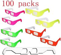 LOGO personnalisé Papier Coeur Forme Diffraction 3D Lunettes Hologramme Coeur Vacances Drôle Papier Lunettes