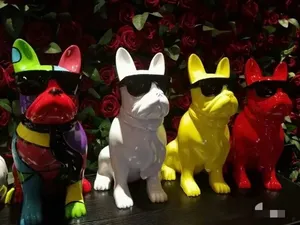 Nouvelle Statue de Chien 2026 : Statues Graffiti Personnalisées de Bouledogues avec Lunettes de Soleil – Projet de Design Innovant pour <span class=keywords><strong>Bouledogue</strong></span> Français - Product Image 1