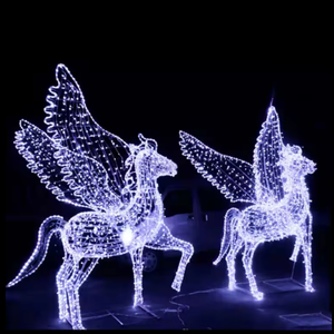 Decoraciones LED, gran adorno navideño con motivo de caballo iluminado con LED para exteriores - Product Image 4