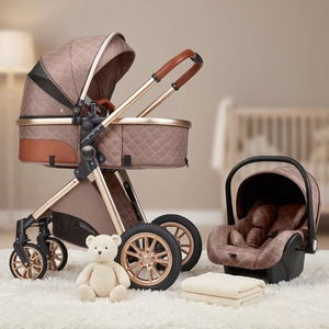 Poussette Bébé 3-en-1 de Haute Qualité Légère Compacte Multifonctionnelle avec Siège <span class=keywords><strong>Auto</strong></span> et Design Haute Vue - Product Image 1