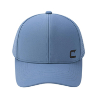 Casquette de golf respirante perforée découpée au laser sur mesure, 100 % polyester, imperméable, performance sportive, fabricant certifié BSCI