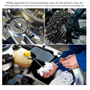 Juego de herramientas de extracción de sellos de aceite de doble extremo, 4 piezas, destornillador de gancho manual de acero inoxidable para reparación de automóviles, extractor de juntas tóricas - Product Image 2