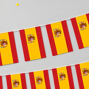 Drapeau à cordes espagnol 14*21cm en polyester imprimé UV, imperméable et écologique – Vente en gros à chaud - Product Image 3
