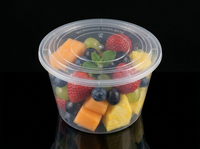 Bol en plastique PP rond jetable grande capacité avec couvercle pour sushis, nouilles, jus et chewing-gum – Vente en gros
