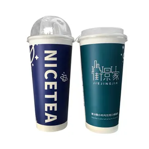 사용자 정의 로고 일회용 커피 컵 뚜껑 및 슬리브 두꺼운 더블 레이어 16 온스 종이 컵 일회용 칵테일 컵