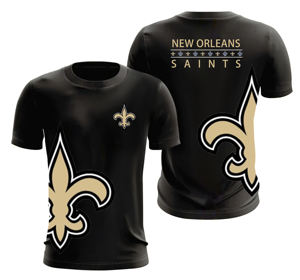 कस्टम 2025 3 डी मुद्रित संत काले ढीले फिट स्पोर्ट्स शॉर्ट आस्तीन शर्ट ग्रीष्मकालीन फुटबॉल फैशन मैन टी-शर्ट - Product Image 1