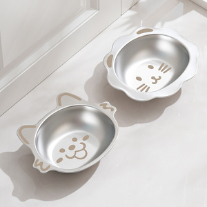 Bols pour animaux de compagnie en acier inoxydable, motif chat et chien, antidérapants, mignons, de qualité alimentaire pour la maison - Product Image 5