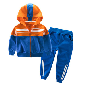 Kids Clothes Boys Fall Winter Boys Jogger Sets Sports Hooded Stripe Custom Design Cotton Solid 3-8 Years Boys Clothing Sets - Product Image 4