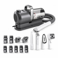 Tierpflege-Vakuumset 2,5L Hundehaar-Staubsauger 300W Tiertrimmer Pflegewerkzeug mit 2m Schlauch 5-Schicht-Filter für Hunde und Katzen