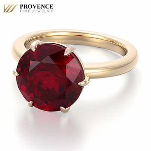 <span class=keywords><strong>Bague</strong></span> en or jaune 10 carats <span class=keywords><strong>avec</strong></span> rubis <span class=keywords><strong>de</strong></span> laboratoire taille brillant rond couleur sang <span class=keywords><strong>de</strong></span> <span class=keywords><strong>pigeon</strong></span>, bijoux fins pour femme, idéale pour un anniversaire, par Provence Jewelry - Product Image 3
