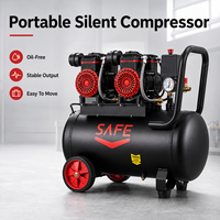 Compresseur d'air industriel vertical portable à piston silencieux, robuste, haute performance, sans huile, pour applications variées