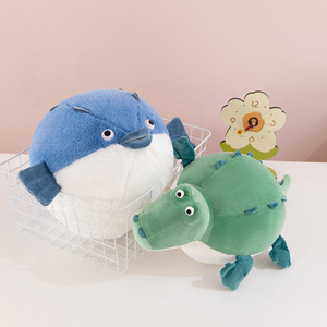 Juguetes <span class=keywords><strong>de</strong></span> Peluche <span class=keywords><strong>de</strong></span> Cocodrilo Redondos con Logotipo Personalizado, Muñecos <span class=keywords><strong>de</strong></span> Peluche <span class=keywords><strong>de</strong></span> Pez Inflado, Cojín Divertido y Grueso, Regalos <span class=keywords><strong>de</strong></span> <span class=keywords><strong>Navidad</strong></span> para Niños - Product Image 3
