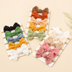 Wholesale Soft Cotton <strong>Baby</strong> <strong>Headbands</strong> with Bows Hair Bands for Girls and Toddlers Newborn Hair Accessories - Product Image 2