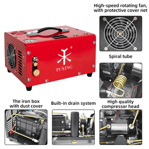Tuxing áp lực cao 4500psi 30mpa mini nhỏ 12V <span class=keywords><strong>DC</strong></span> Hướng dẫn sử dụng tắt máy 110V 220V dầu miễn phí PCP Xe pin săn Máy nén khí - Product Image 3