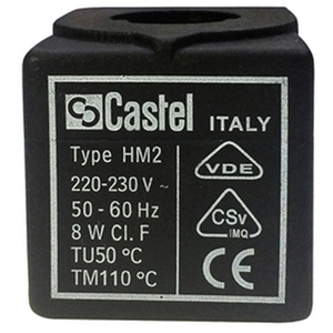 Bobina <span class=keywords><strong>Castel</strong></span> 9100/RA6 Tipo HM2 220V~230V 8W para Válvula Solenoide de Refrigeración - Product Image 1