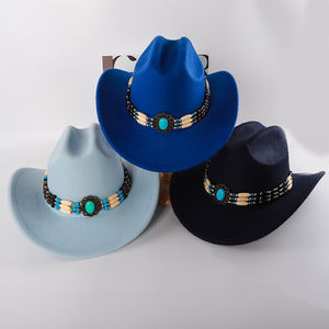 卸売ボヘミアンスタイル西洋カウボーイハットエスニックスタイルサファイア帽子シルクハット、ジャズハット、サンハット - Product Image 4