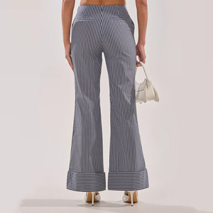 <span class=keywords><strong>Pantalon</strong></span> de costume <span class=keywords><strong>blanc</strong></span> sur mesure pour <span class=keywords><strong>femme</strong></span>, <span class=keywords><strong>taille</strong></span> <span class=keywords><strong>haute</strong></span>, coupe large, pour tenue de soirée formelle - Product Image 4