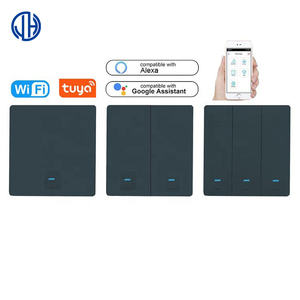 مفتاح ذكي جديد أسود يعمل بالواي فاي بدون سلك محايد، متوافق مع تطبيق Tuya وAlexa للتحكم عن بعد في الإضاءة، ميكانيكي بـ 1 أو 2 أو 3 أزرار، مقاوم للماء IP66، صناعة بريطانية وأوروبية - Product Image 1