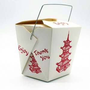 Caja de Kraft desechable de grado alimenticio, reciclable, cuadrada, con mango para ensalada/fideos/mariscos/<span class=keywords><strong>Pasta</strong></span>/arroz - Product Image 2