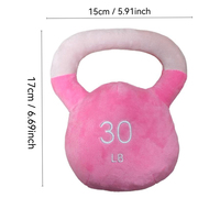 Vente en gros de peluches durables de luxe jouet Kettlebell pour chien jouets sonores en coton pour animaux de compagnie avec accessoires de forme d'haltérophilie