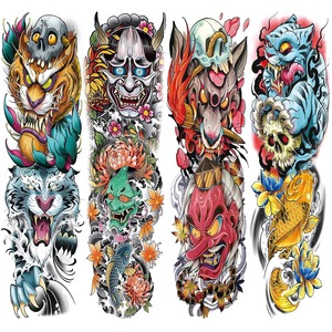 Hadiyah beauté <span class=keywords><strong>bras</strong></span> complet <span class=keywords><strong>tatouage</strong></span> autocollant <span class=keywords><strong>fleur</strong></span> poisson paon <span class=keywords><strong>Lotus</strong></span> motif temporaire corps Art transfert d'eau <span class=keywords><strong>tatouage</strong></span> autocollant - Product Image 4