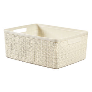 CONTENITORE JUTE MEDIUM BASKET 12LT EN PLASTICA 36X28X15CM BLANC RECYCLED - Product Image 1