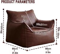 Housse de Pouf Poire Sans Rembourrage, Fauteuil Paresseux en Cuir de Luxe, Housse de Canapé Simple