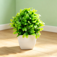 Prix d'usine Mini Bonsaï de pin artificiel conique, fleurs réalistes en plastique, verdure en pot pour table/étagère, décoration intérieure