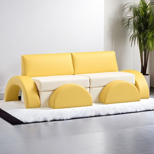 Children's <b>Sofa</b> High-Density <b>Sponge</b> Cushion Lemon Yellow Pink <b>For</b> 2 To 4 Years Unisex Play Seat - Product Image 1