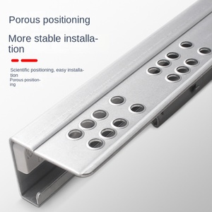 卸売スチール製静音ダンパー内蔵セルフプライム式ボトムトラックガイド、隠し引き出しスライドレール2本、厚さ1.4、ソフトクローズ、モダン - Product Image 1