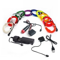 Accessoires de voiture lampe d'ambiance LED néon décoratif fil EL ambiant USB bricolage ligne de lumière froide Tube de bande éclairage automatique