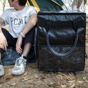 車輪付きトラベルバッグ、折りたたみ式ローリングトートトロリー、再利用可能な食料品ショッピングバッグ - Product Image 2