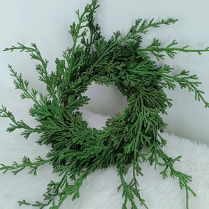 Couronnes artificielles en cypress, 12 mètres, en cèdre, décorations de bougies de noël, forêt verte - Product Image 1