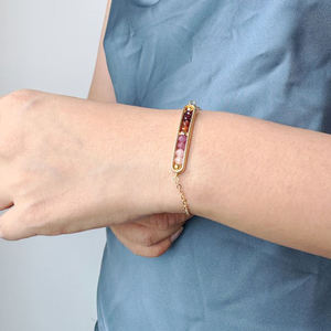 Quartz Rose Naturel Pierres Précieuses Simple <span class=keywords><strong>Yoga</strong></span> Reiki Bijoux 3mm Guérison Perles <span class=keywords><strong>De</strong></span> Cristal Bracelet pour Femmes Cadeaux - Product Image 4