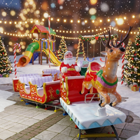 Train de Passe-Porte-Noël à Thème de Noël avec Rennes, Train de Passe-Porte-Noël de Père Noël, Manège d'Extérieur