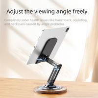 Nouveau support de téléphone en métal à double axe, support de téléphone portable pliable en noyer, entièrement réglable, support de téléphone de bureau pliable, berceau, station d'accueil
