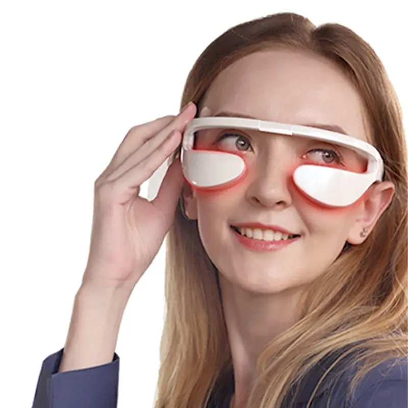 Led Eyecare thiết bị rung EMS silicon tối Vòng tròn chống nhăn Remover ánh sáng màu đỏ hồng ngoại trị liệu massage mắt kính