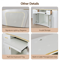 Turri Bureau de réception en MDF au design moderne pour petites cliniques et salons de beauté Petite réception de salon avec lumière LED LOGO