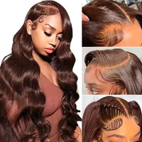 Rambut Manusia Virgin Brazil Body Wave HD Lace Front 13X4 # 4/27 Body Wave untuk Wig Lace Front dengan Panjang Rambut yang Panjang untuk Wanita Kulit Hitam
