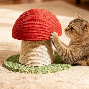 Papan garuk kucing jamur, tempat cakar kucing lucu akrilik tali akrilik dasar kuat kucing vertikal - Product Image 2