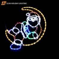 Luz LED con motivo de Papá Noel, decoración exterior de Navidad, 2D moon