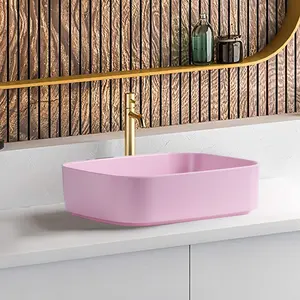 Wholesale Color Vessel Basin Counter top Wash basin bathroom Melamine Lavabo Basin in pink